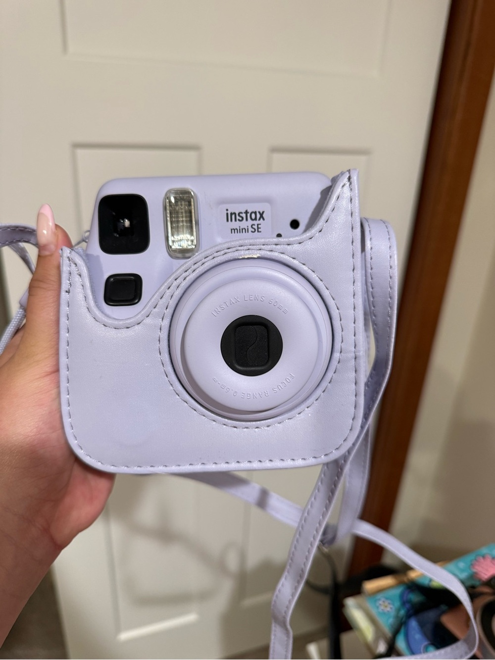 Instax Mini SE Instant Camera in Light Lavender with Matching Case